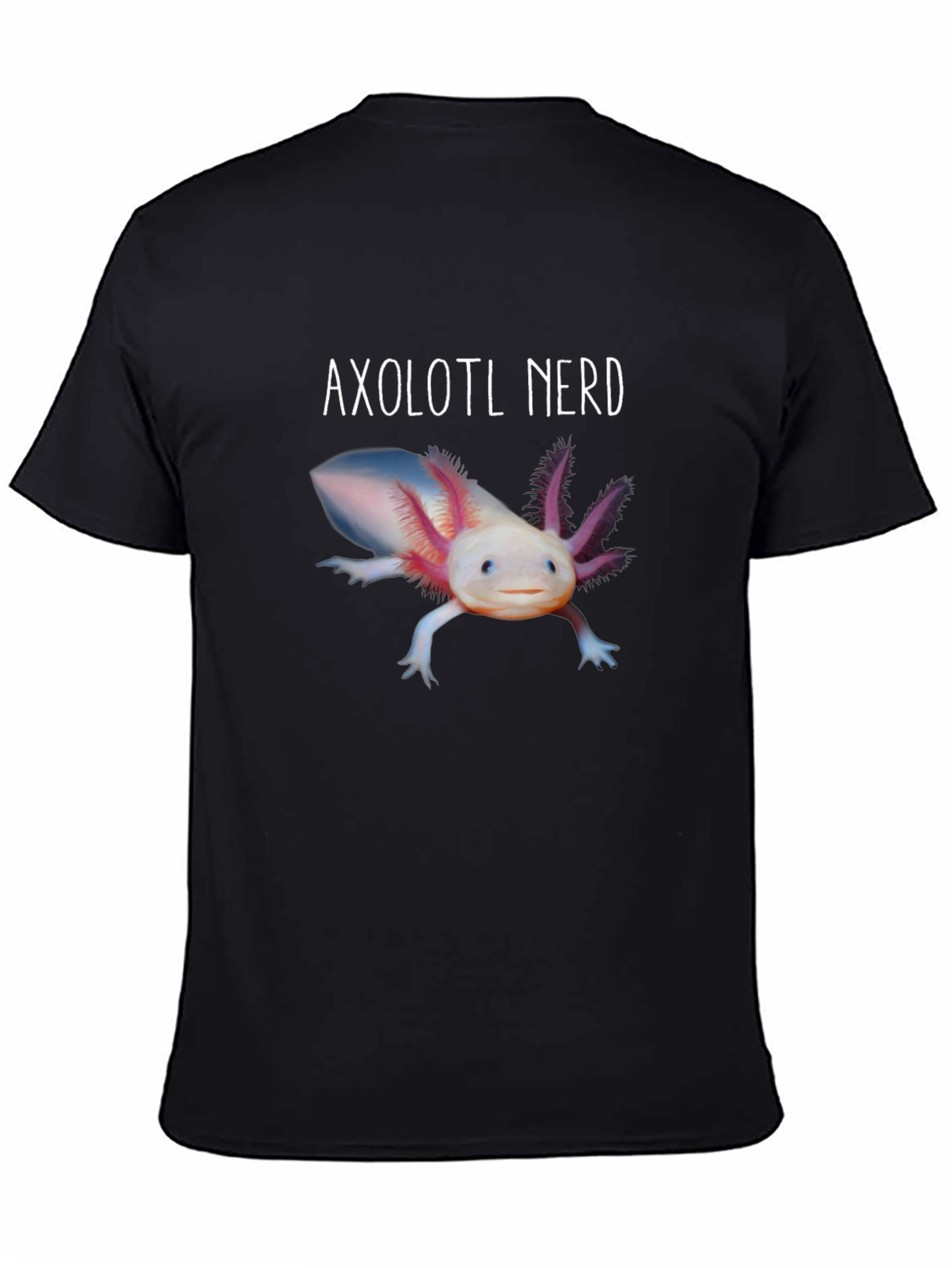 Axolotl Nerd Graphic T-Shirt - Black Cotton Tee