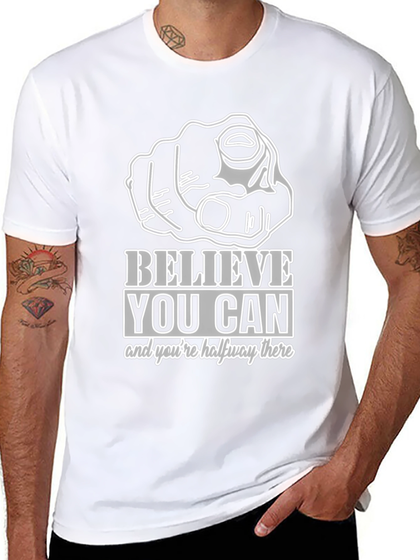 Believe You Can Graphic Tee - Motivational Black T-Shirt