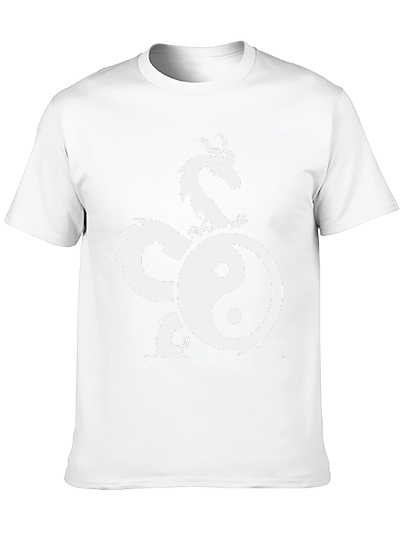 Yin Yang Dragon Graphic Black T-Shirt