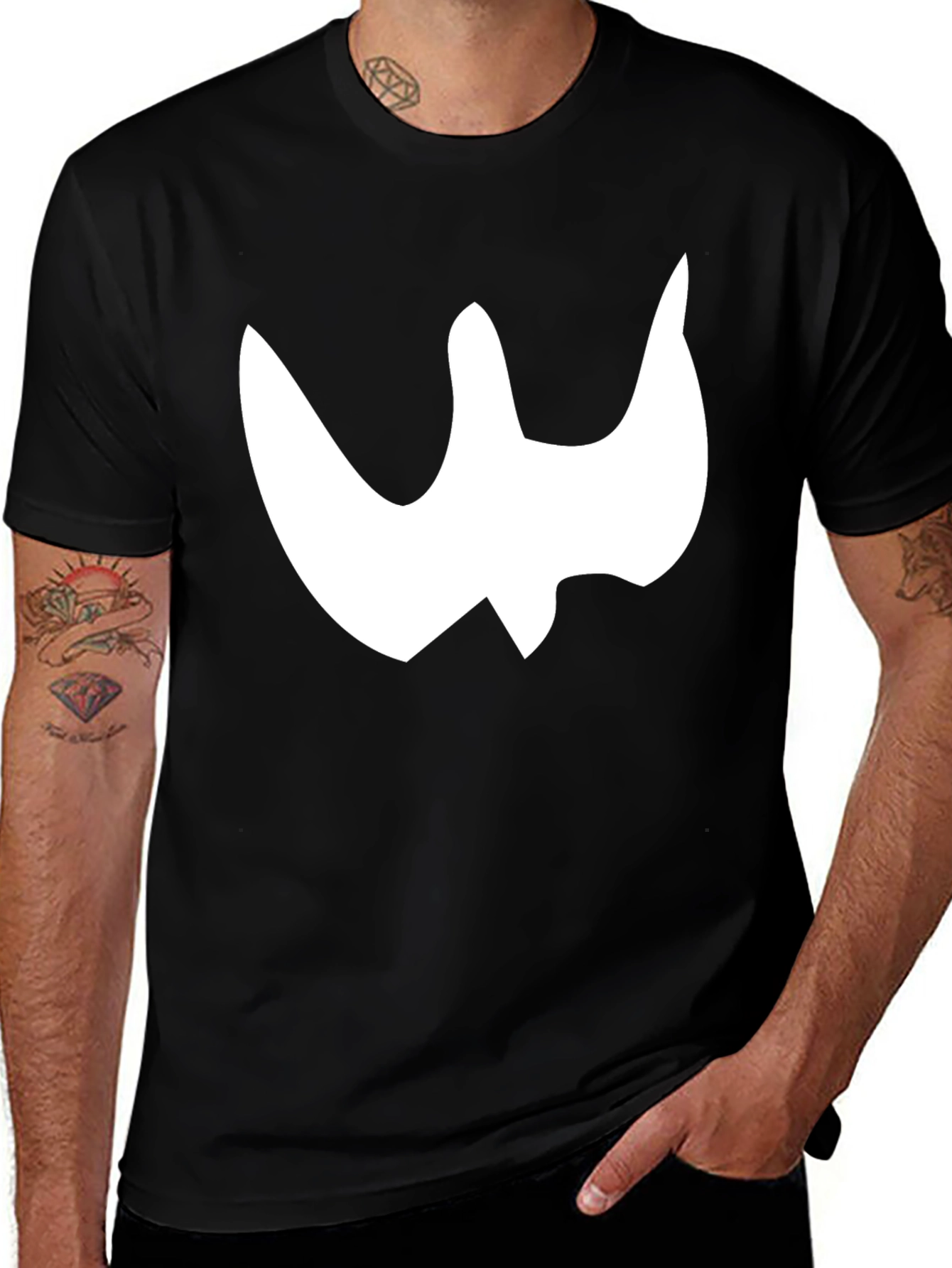 Abstract Graphic Print Black T-Shirt