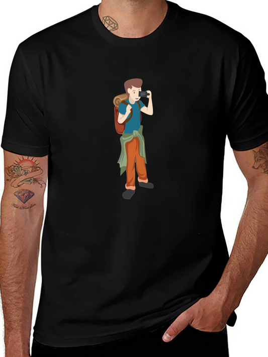 Black T-Shirt with Photographer Graphic