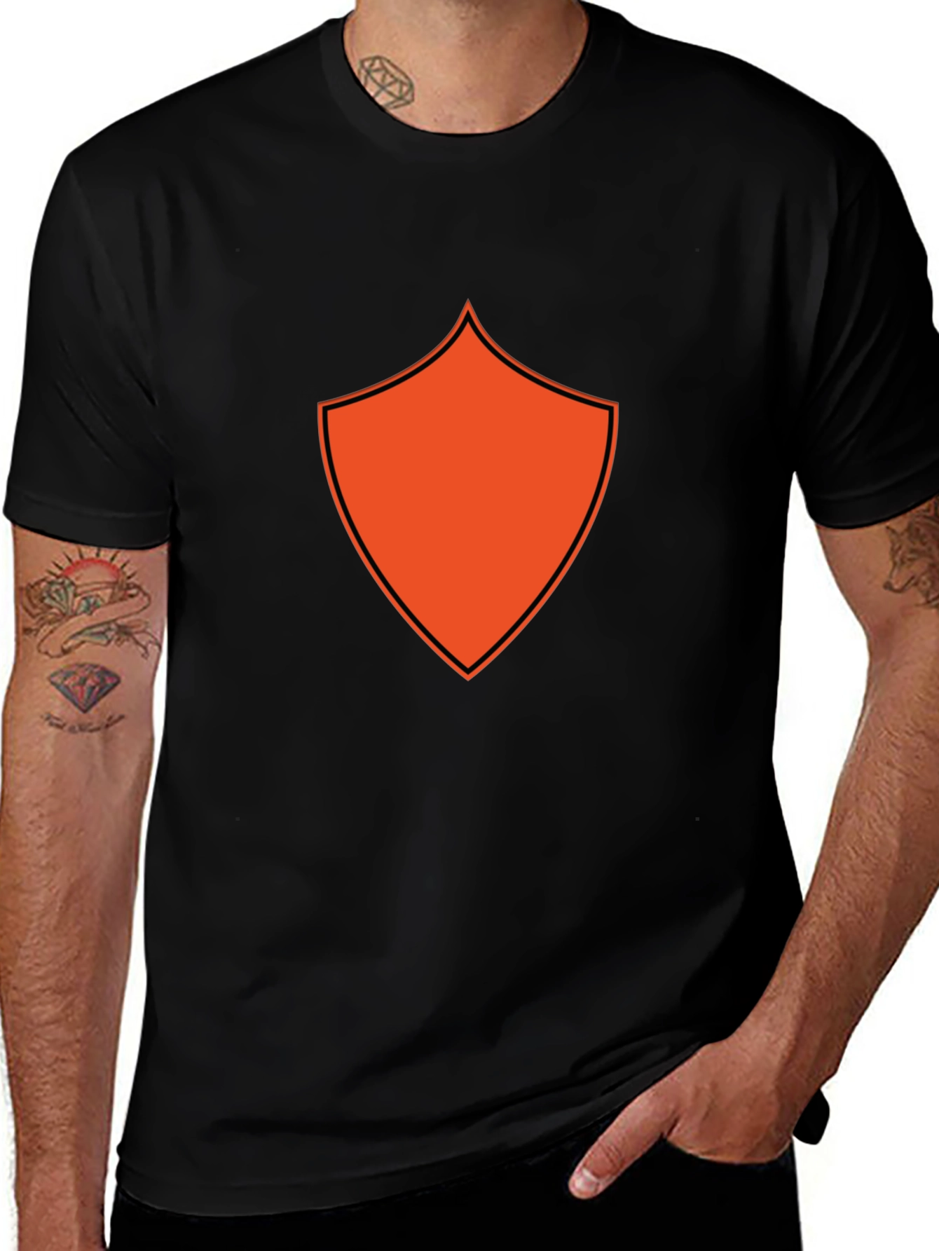 Bold Shield Graphic Black T-Shirt