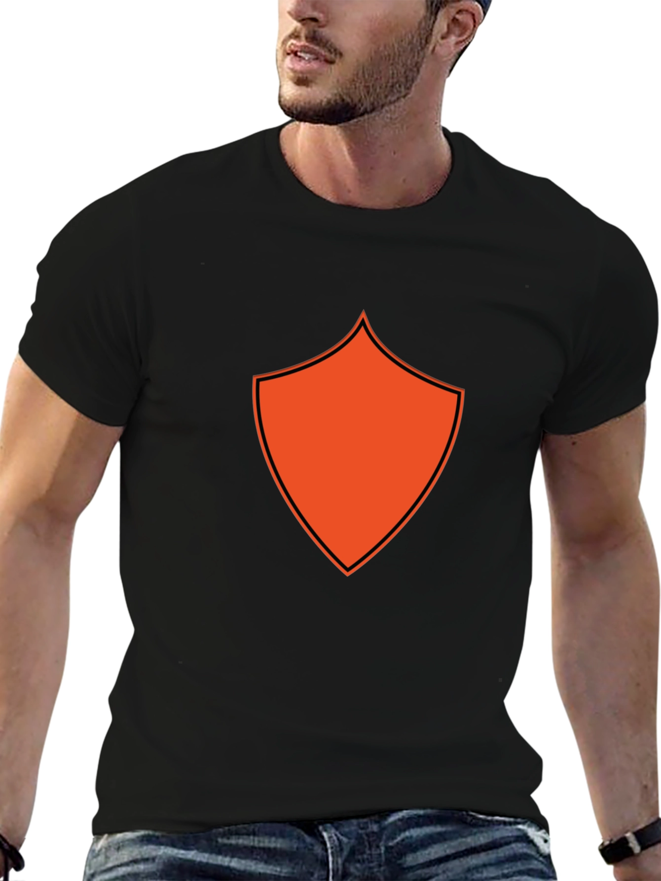 Bold Shield Graphic Black T-Shirt
