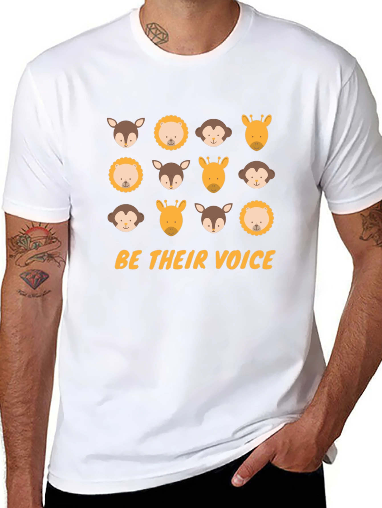 Be Their Voice Animal T-Shirt - Black Cotton Tee