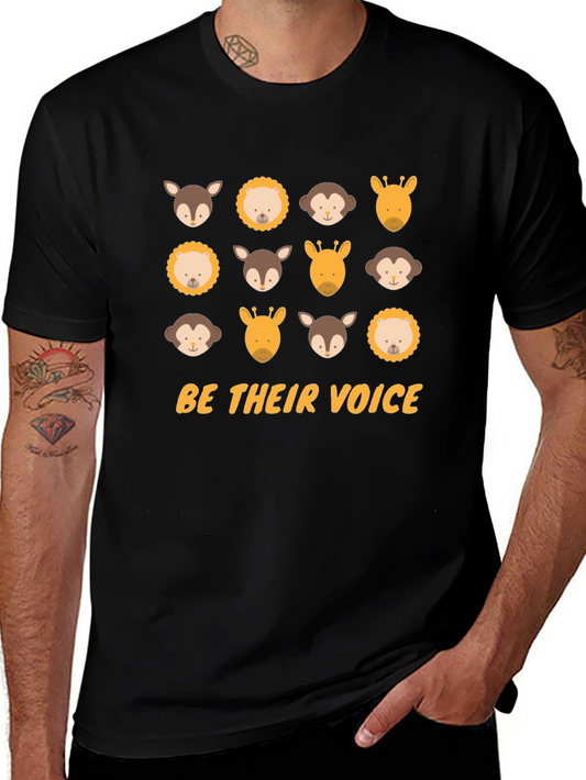 Be Their Voice Animal T-Shirt - Black Cotton Tee