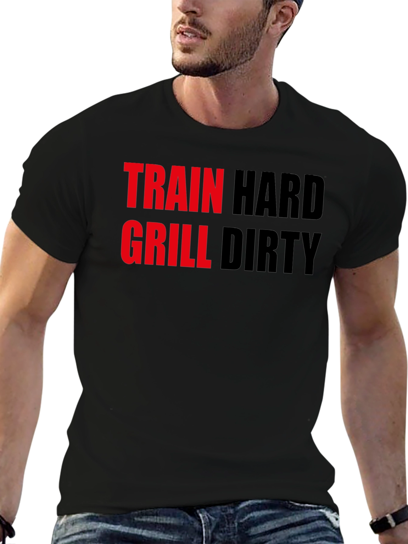 Train Hard Grill Dirty Black T-Shirt