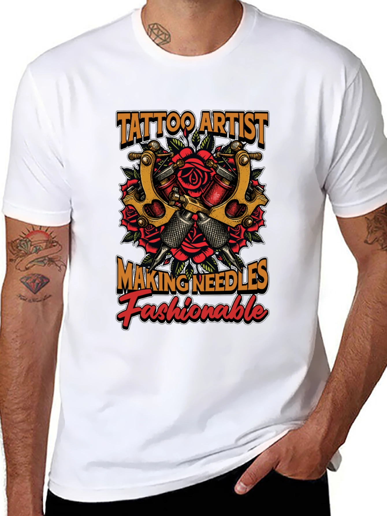 Tattoo Artist Needles Fashionable Graphic T-Shirt