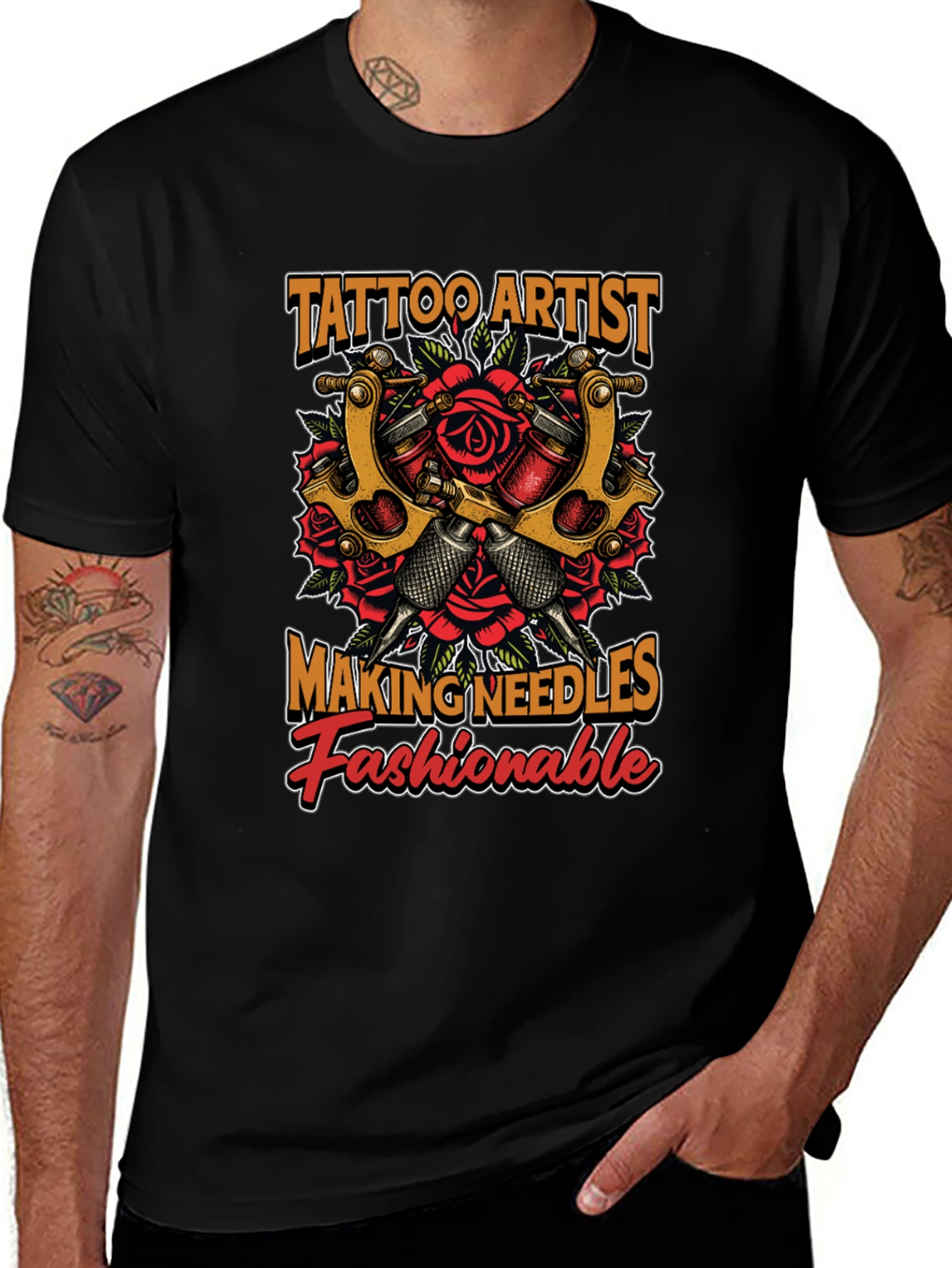 Tattoo Artist Needles Fashionable Graphic T-Shirt