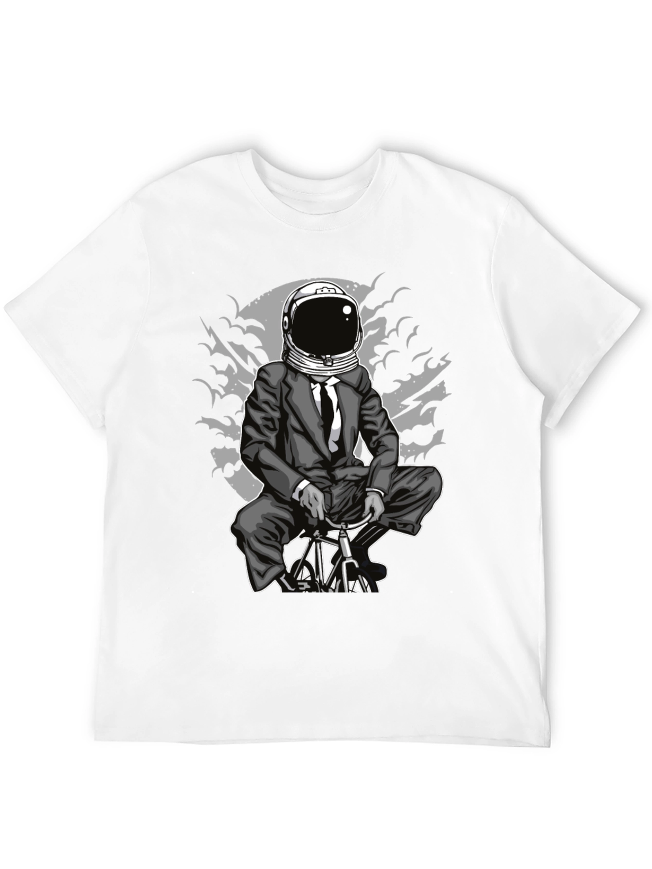 Astronaut Biker Graphic Tee - Space Rider T-Shirt