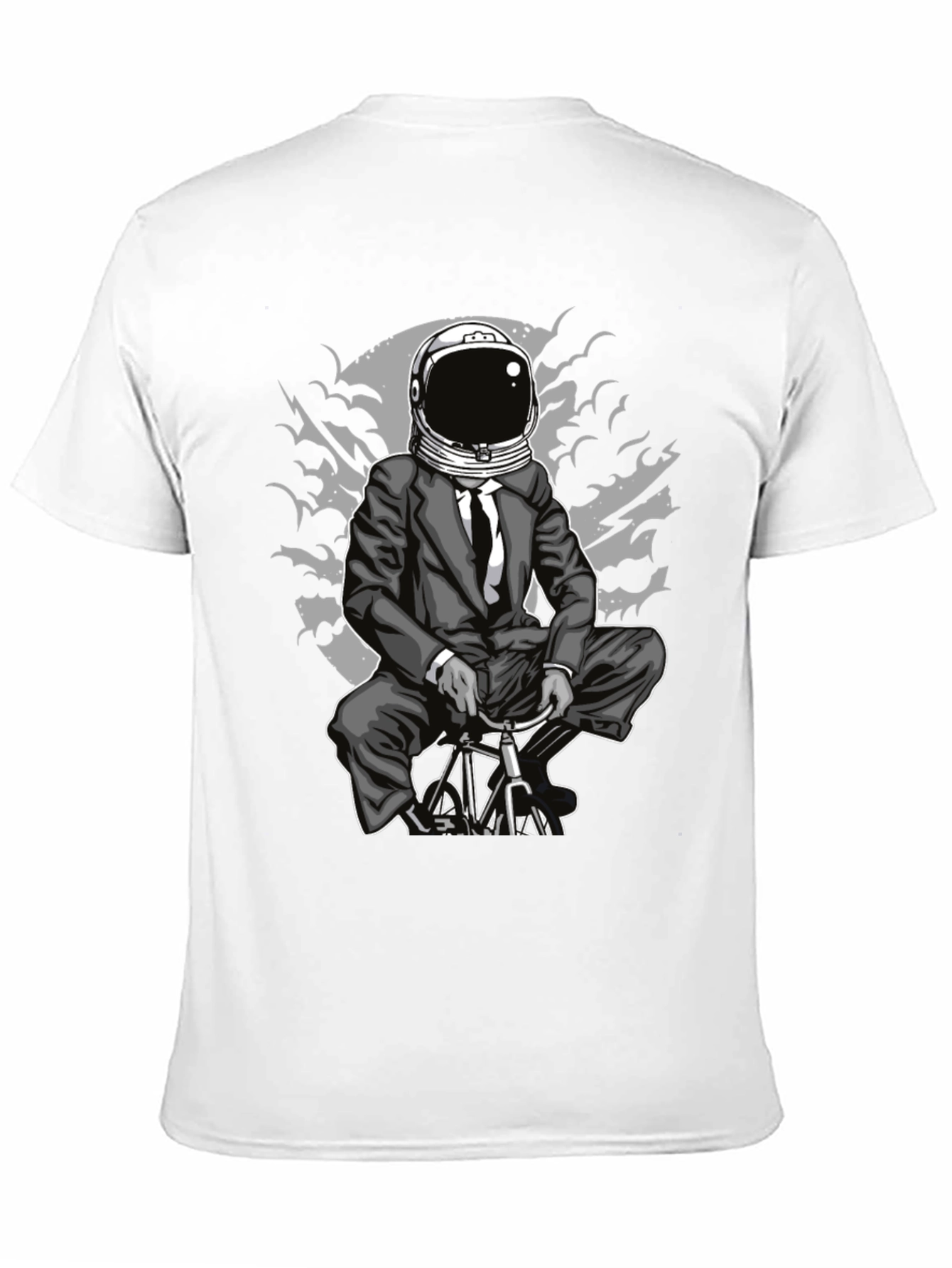 Astronaut Biker Graphic Tee - Space Rider T-Shirt