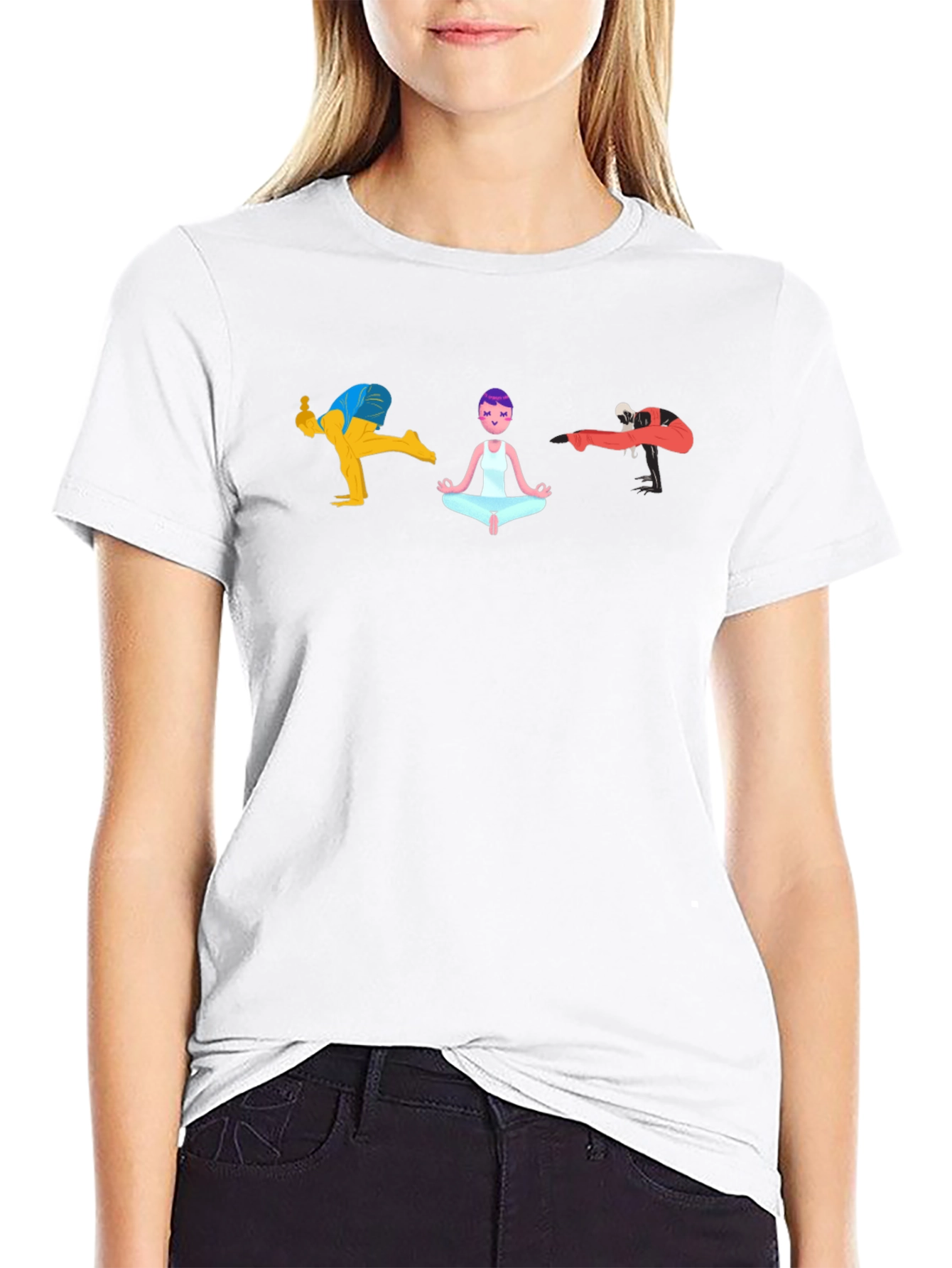 Yoga Poses Graphic Black T-Shirt