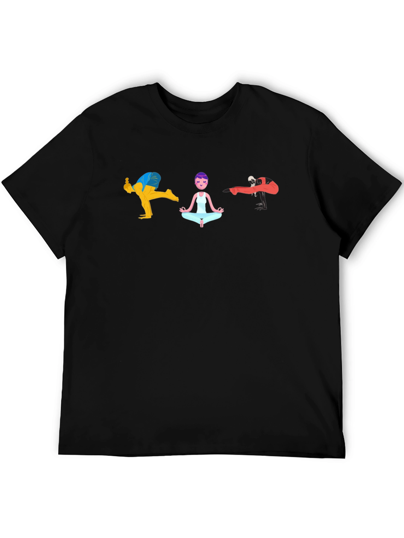 Yoga Poses Graphic Black T-Shirt