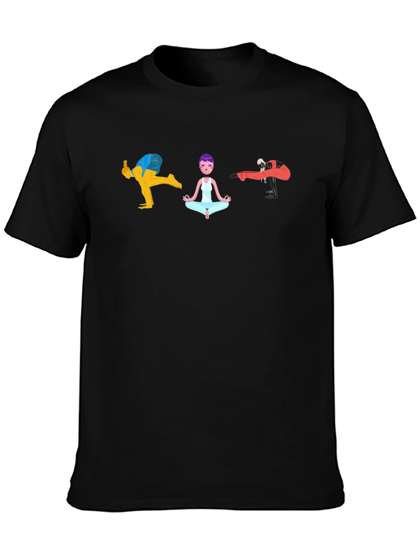 Yoga Poses Graphic Black T-Shirt