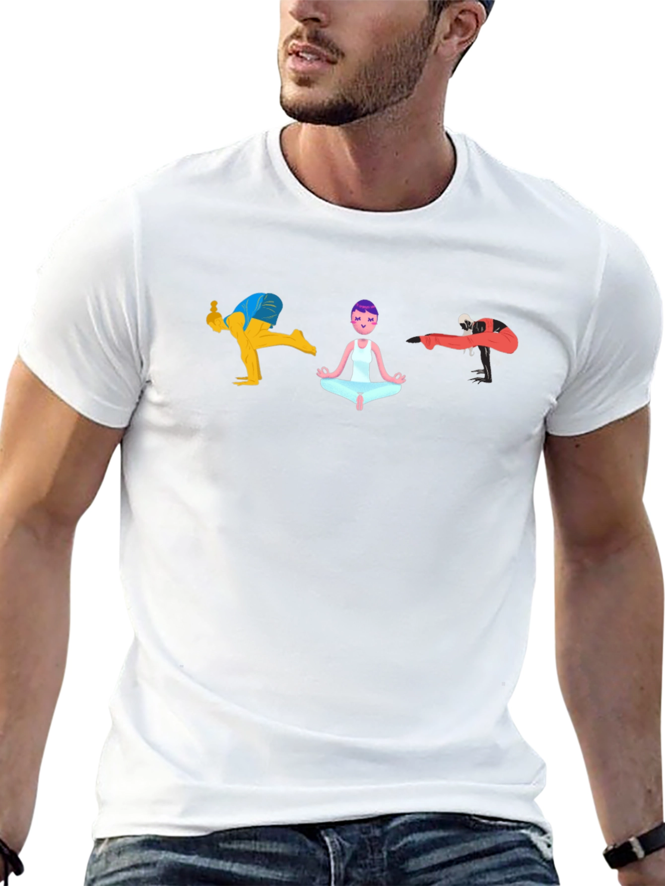 Yoga Poses Graphic Black T-Shirt