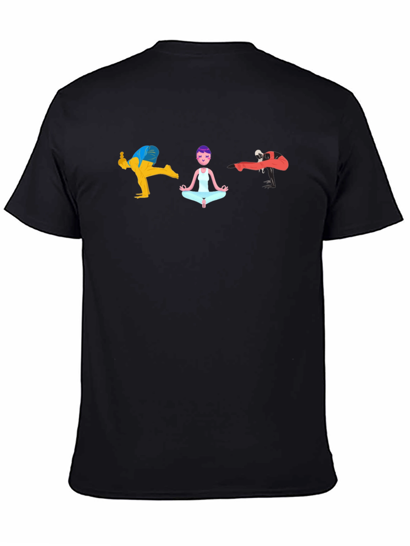 Yoga Poses Graphic Black T-Shirt