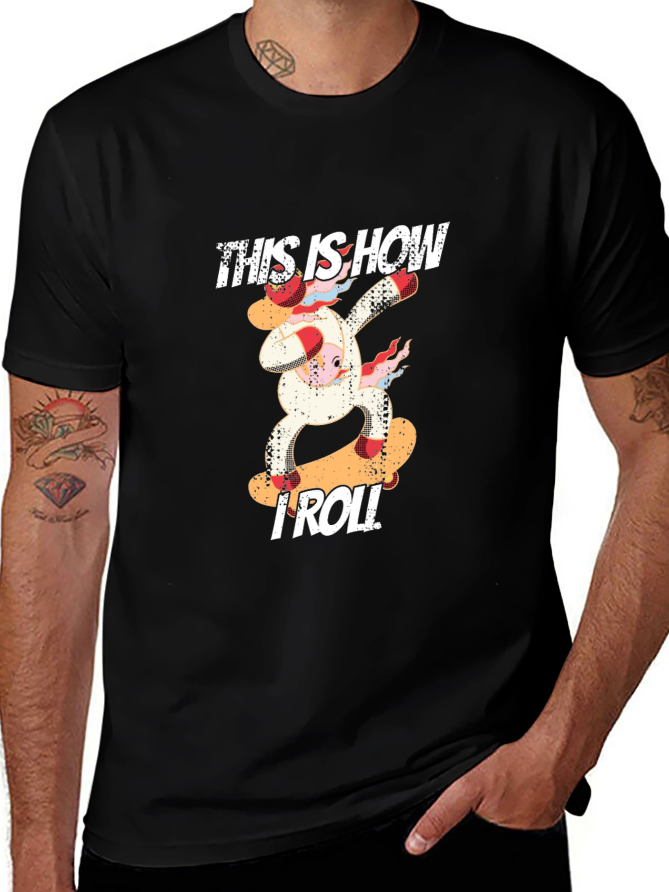 This is How I Roll Cow Skateboard Graphic T-Shirt