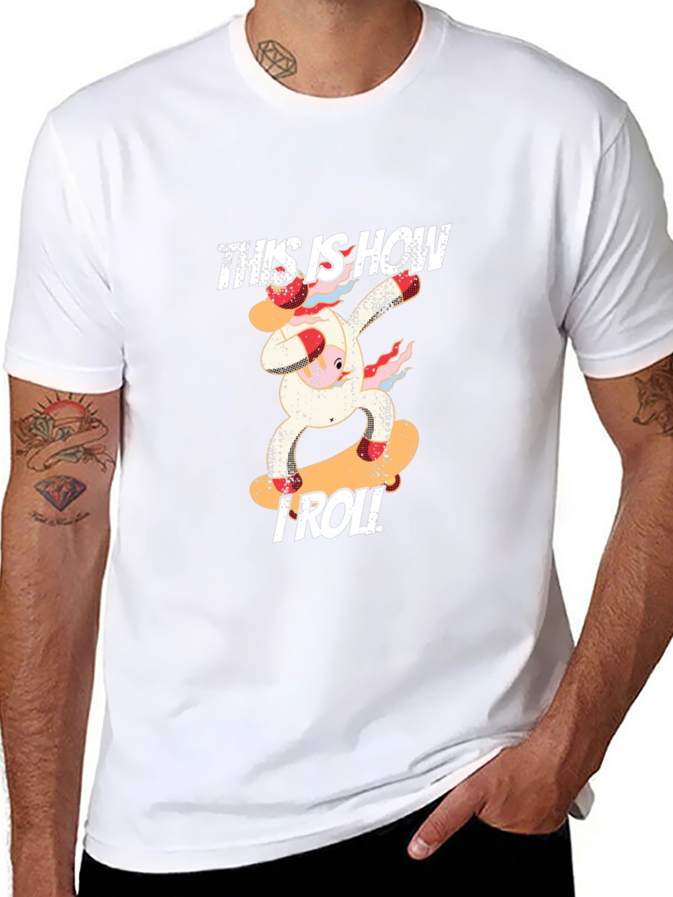 This is How I Roll Cow Skateboard Graphic T-Shirt