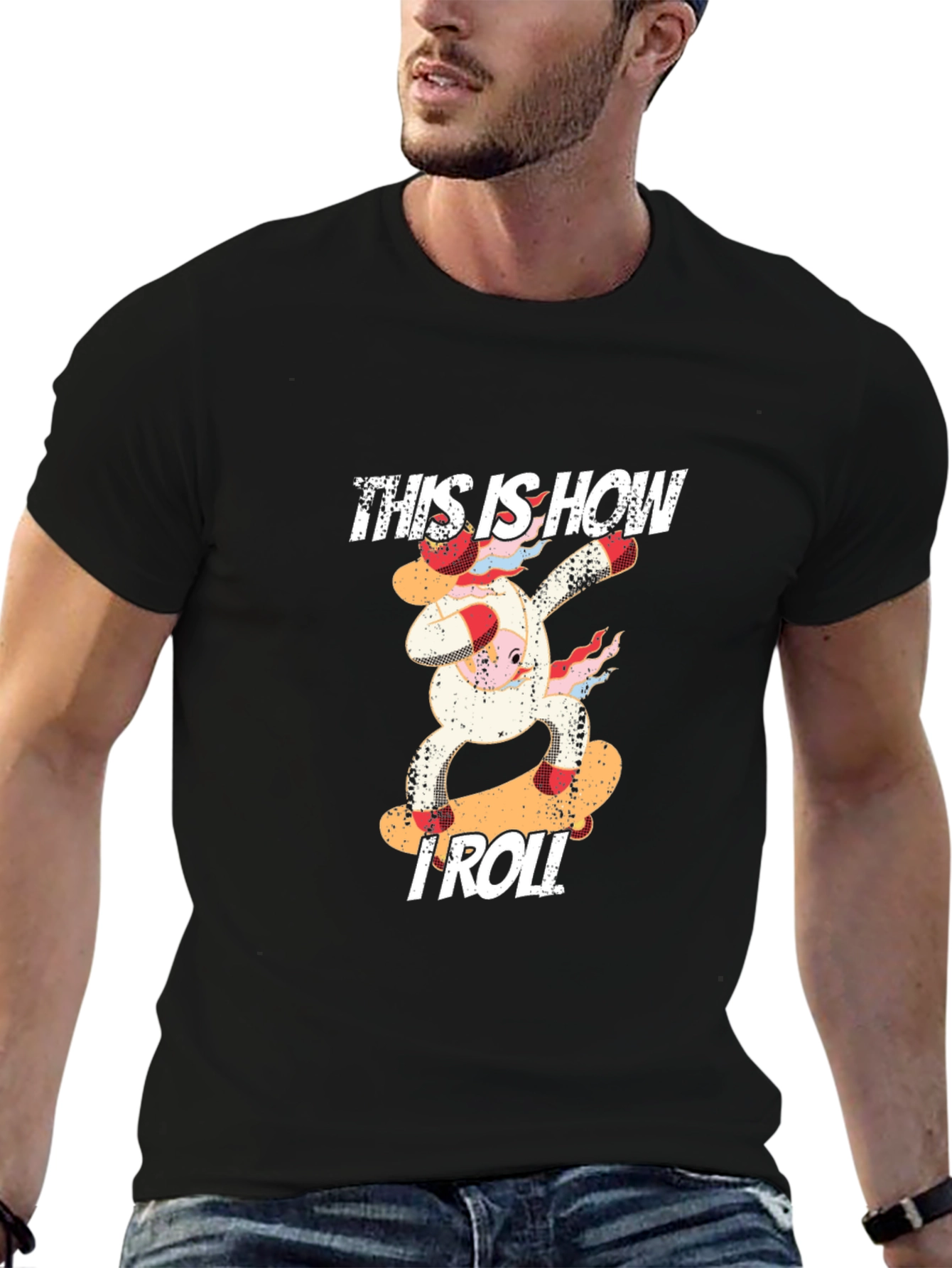 This is How I Roll Cow Skateboard Graphic T-Shirt