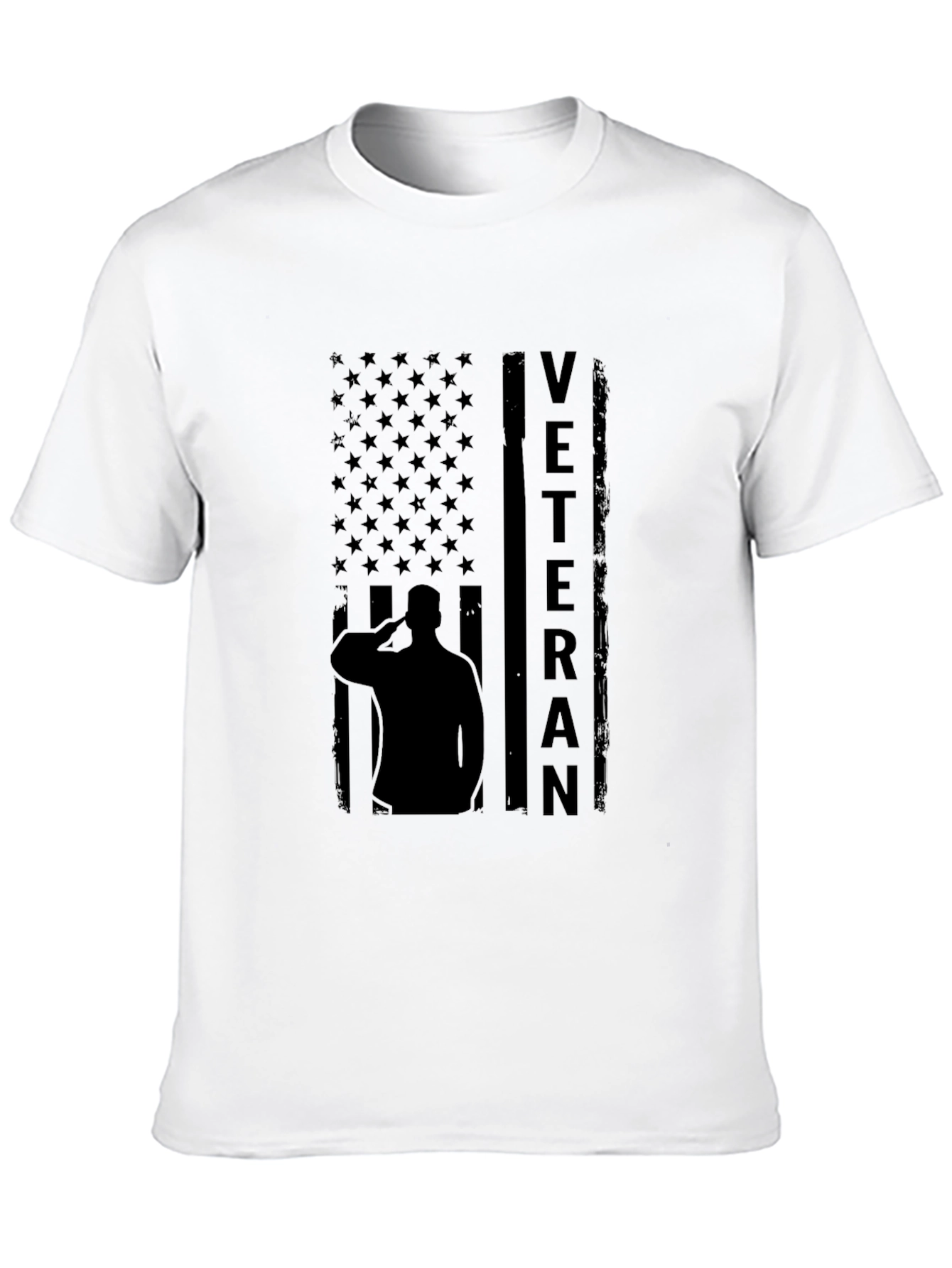 Veteran American Flag Graphic Print T-Shirt