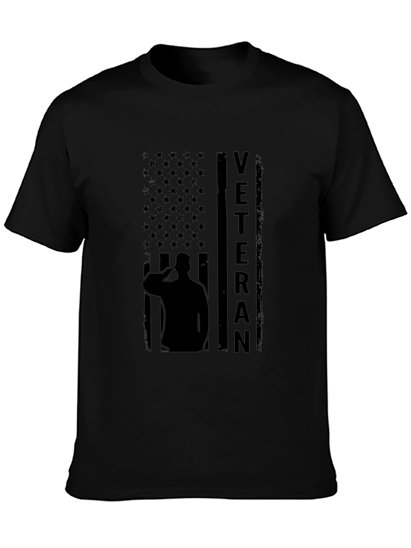 Veteran American Flag Graphic Print T-Shirt
