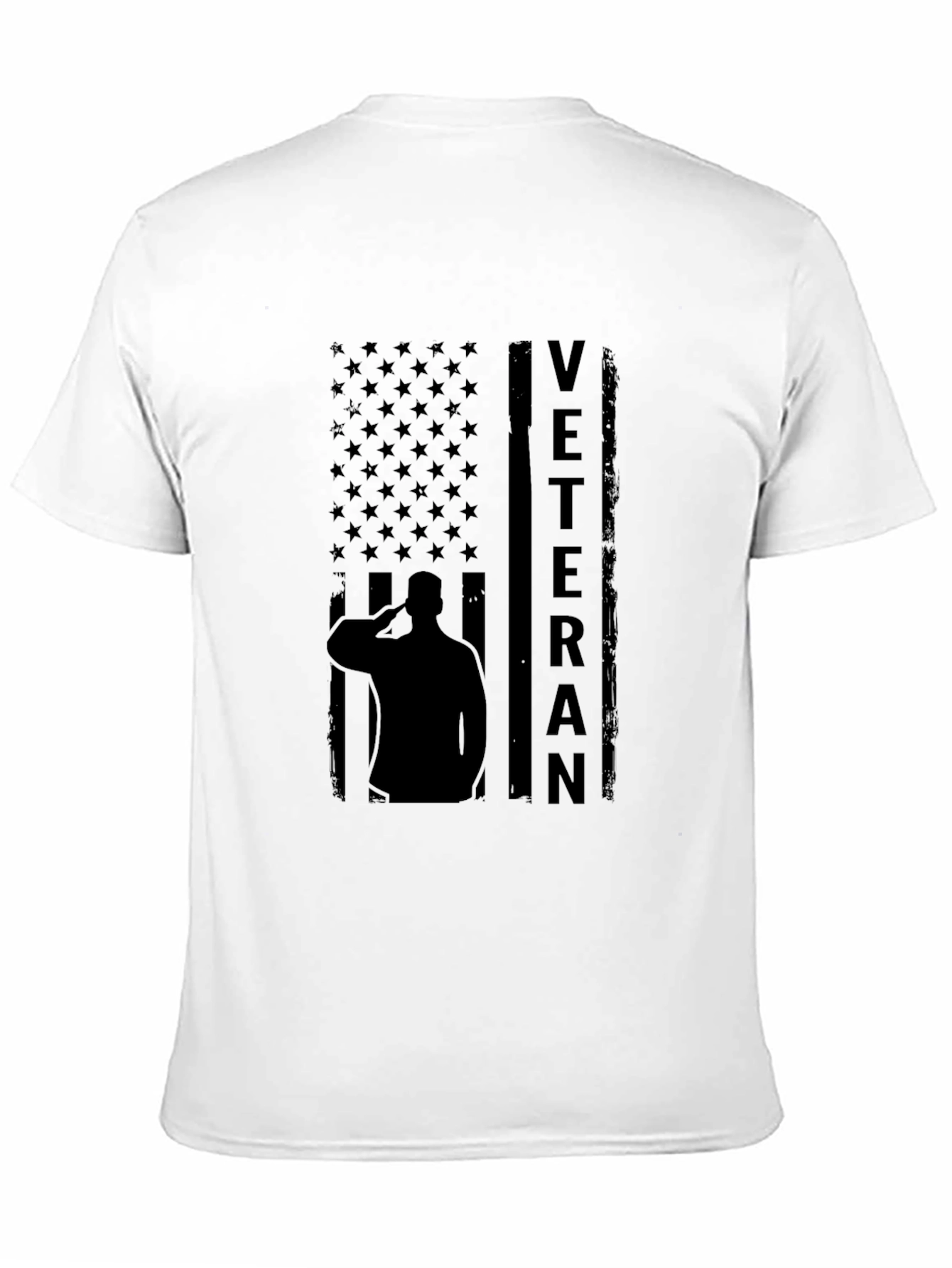 Veteran American Flag Graphic Print T-Shirt
