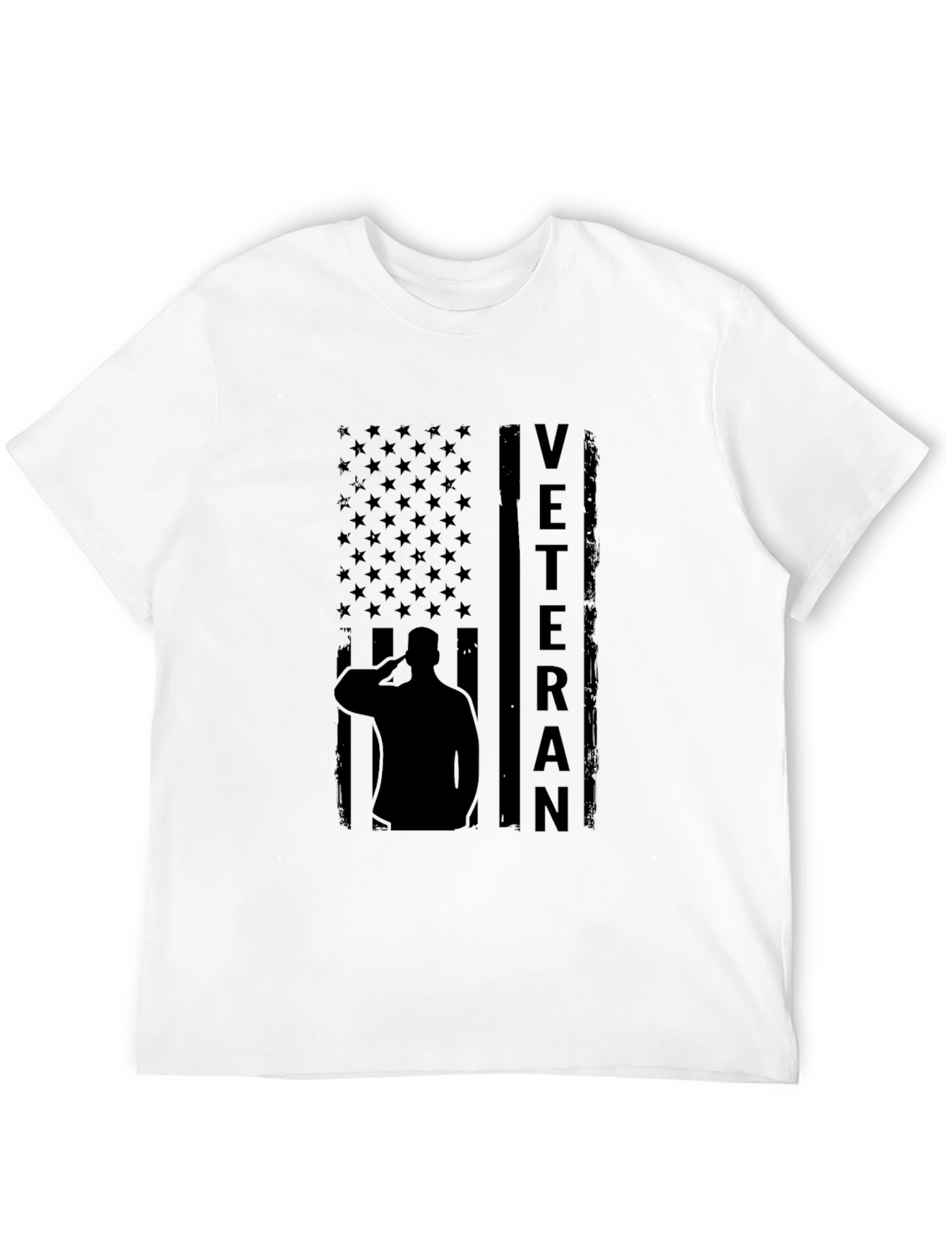 Veteran American Flag Graphic Print T-Shirt
