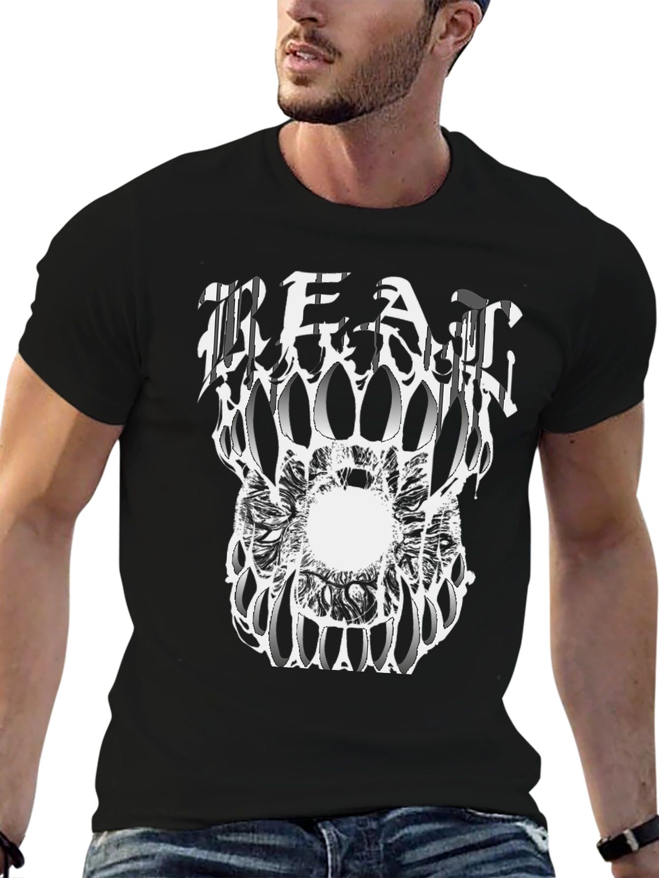 Surreal Graphic Print Black T-Shirt