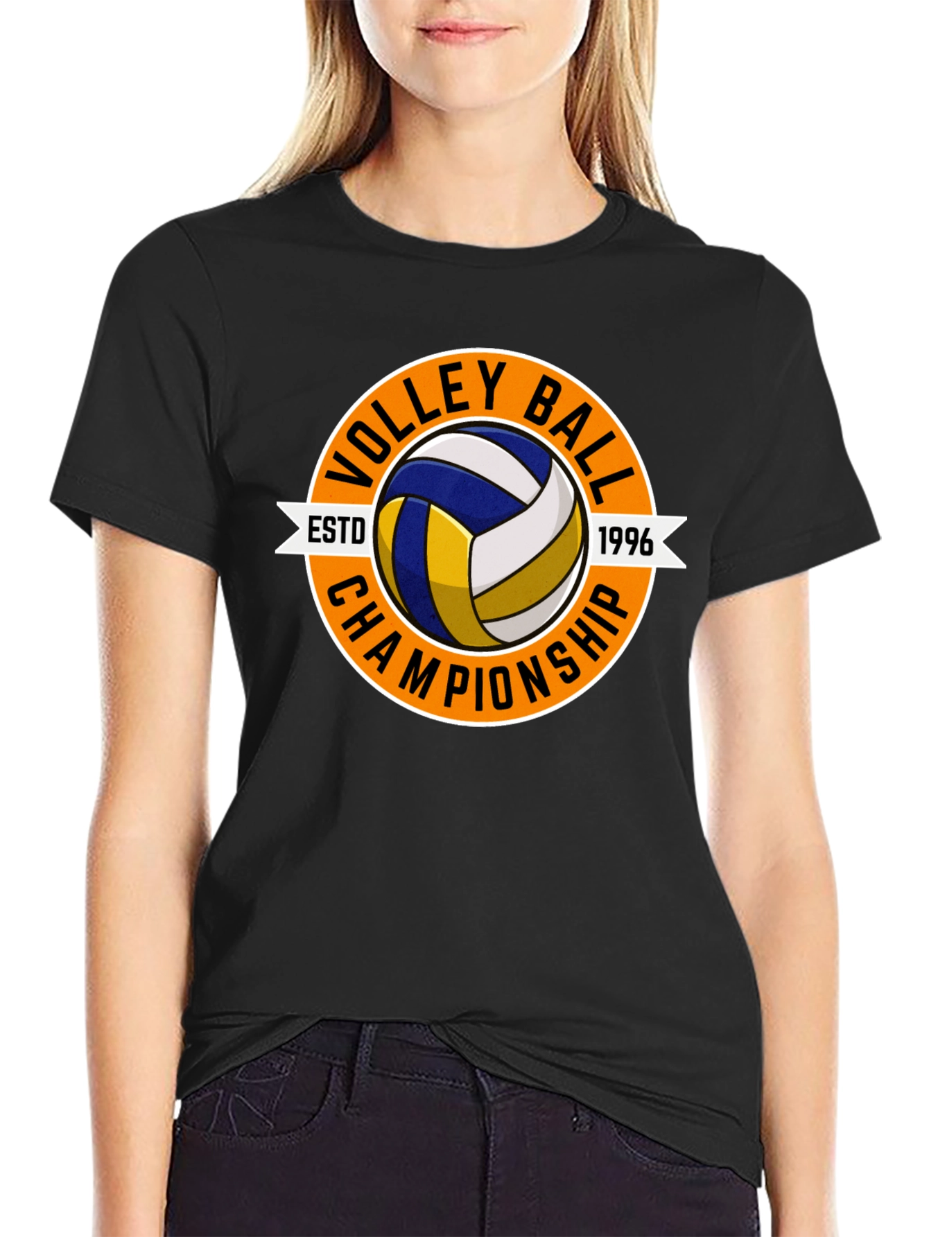 Volleyball Championship Black T-Shirt