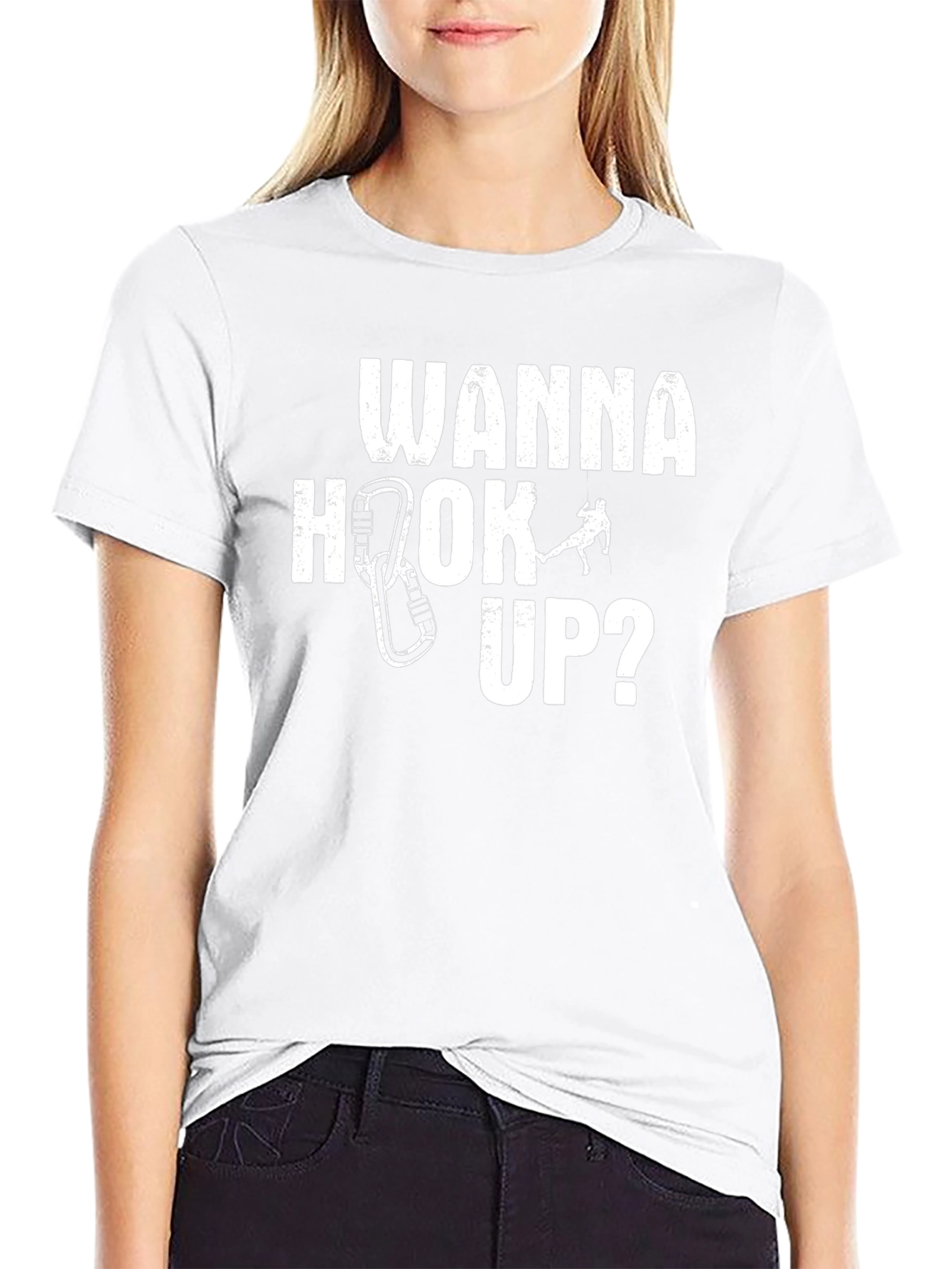 Wanna Hook Up Climbing T-Shirt - Funny Climber Tee