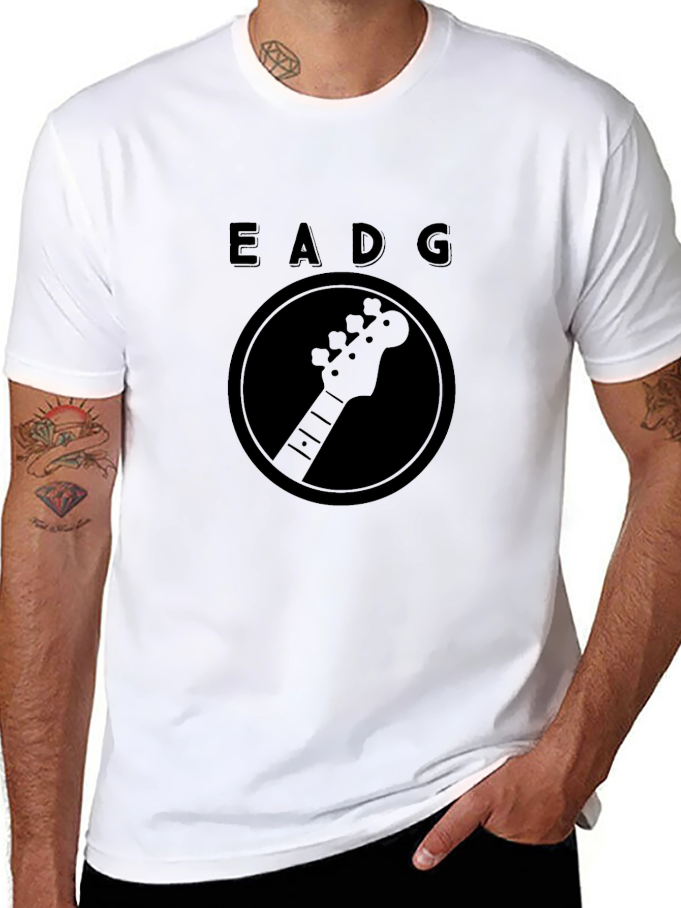 Bass Guitar EADG Tuning Black T-Shirt