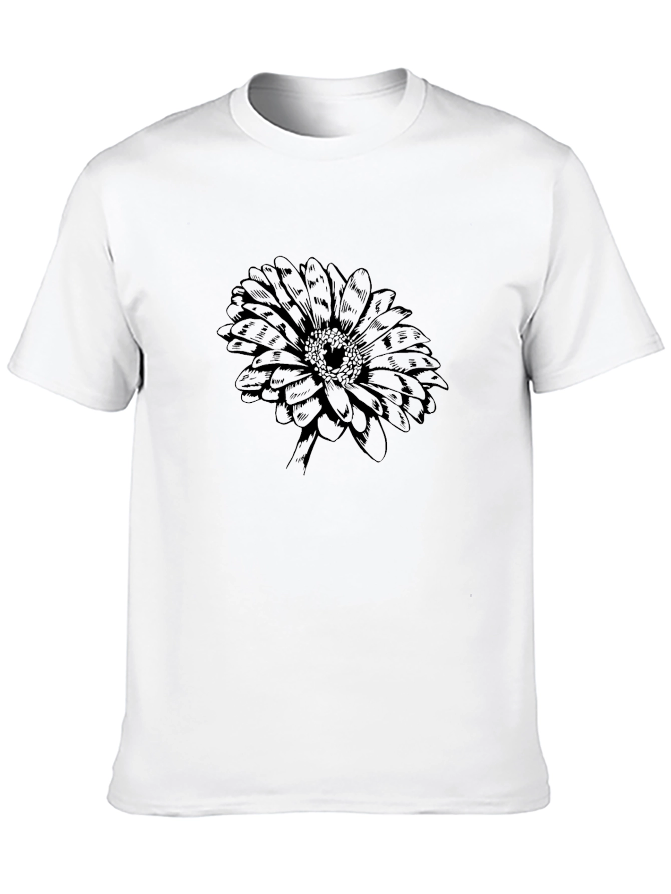 Black Flower Graphic Tee - Casual Comfort