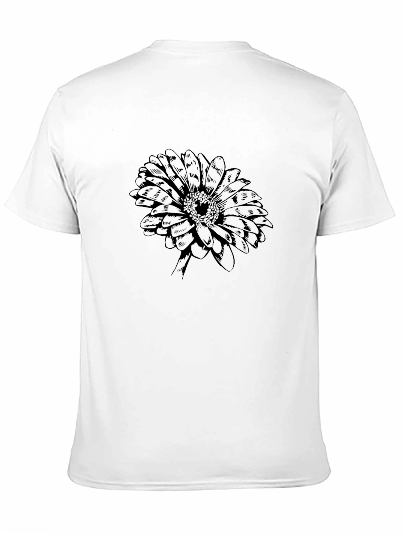 Black Flower Graphic Tee - Casual Comfort