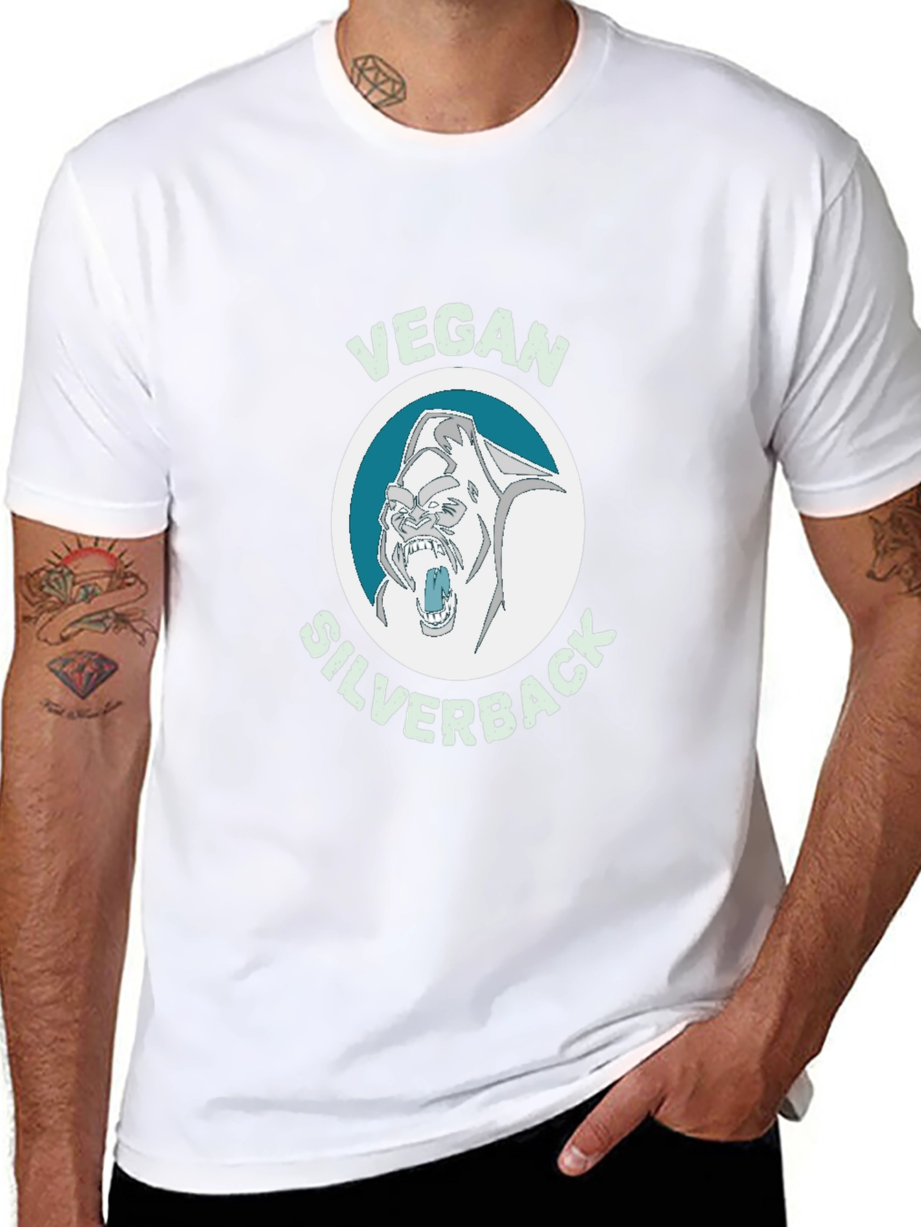 Vegan Silverback T-Shirt - Gorilla Graphic Tee