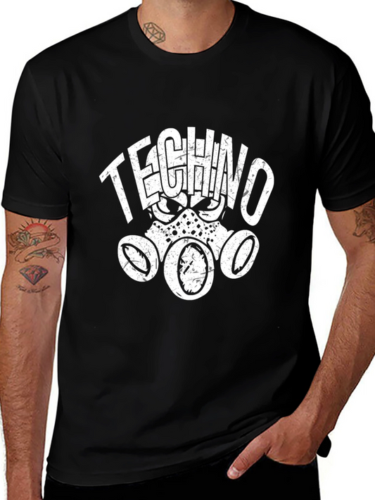 Techno Mask Graphic T-Shirt - Dark Style
