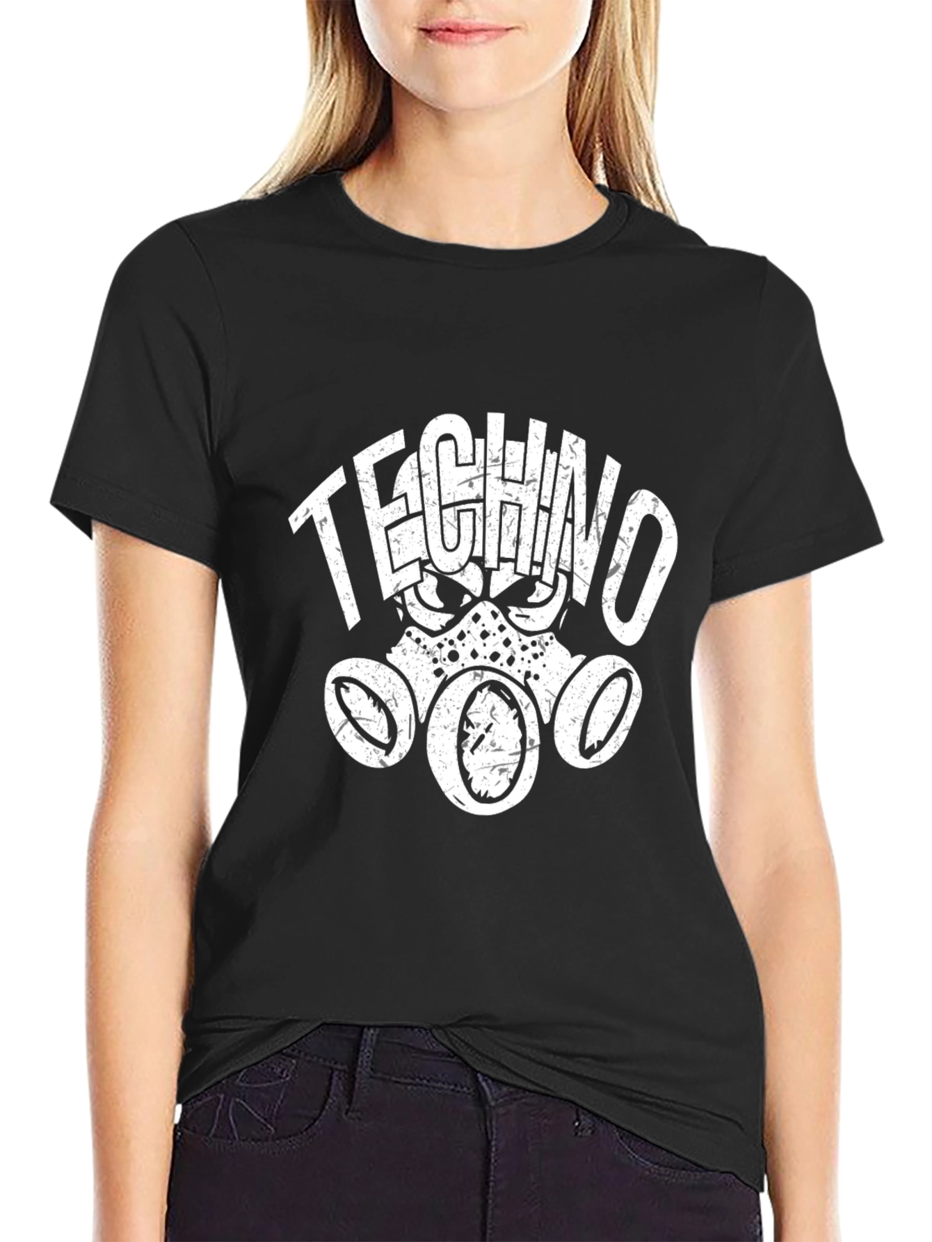 Techno Mask Graphic T-Shirt - Dark Style
