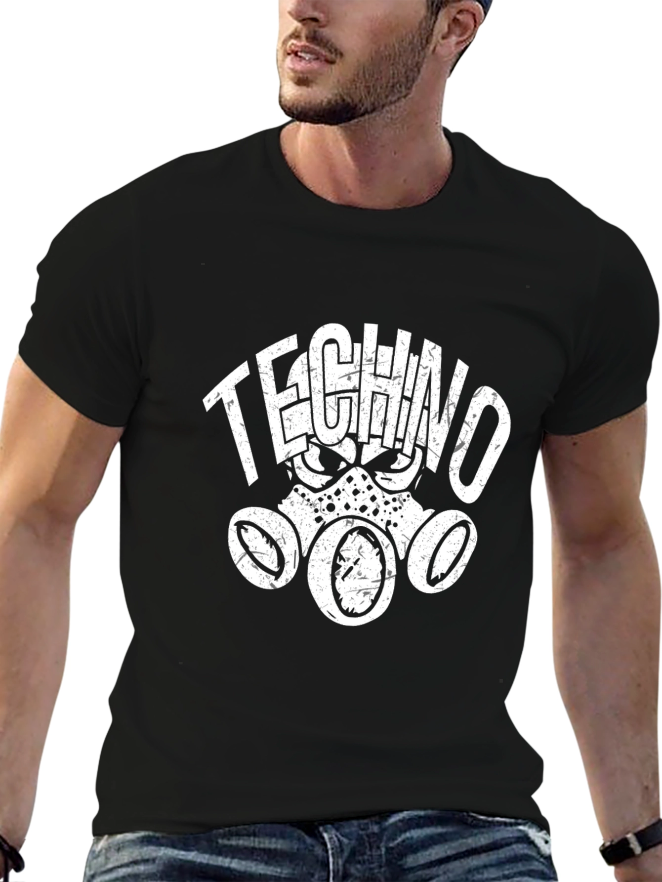 Techno Mask Graphic T-Shirt - Dark Style