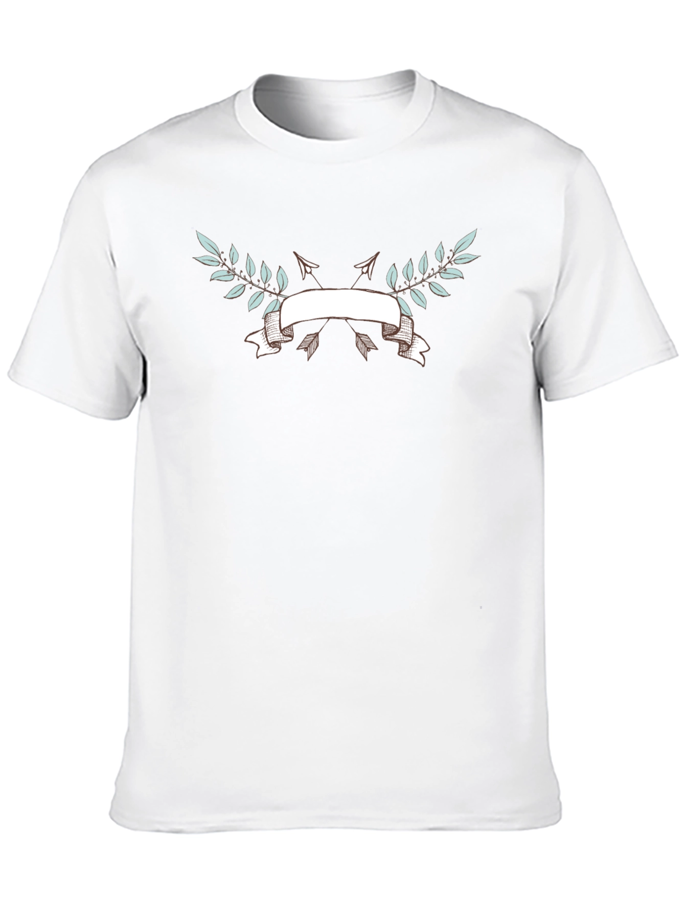 Black T-Shirt with Arrow & Laurel Design