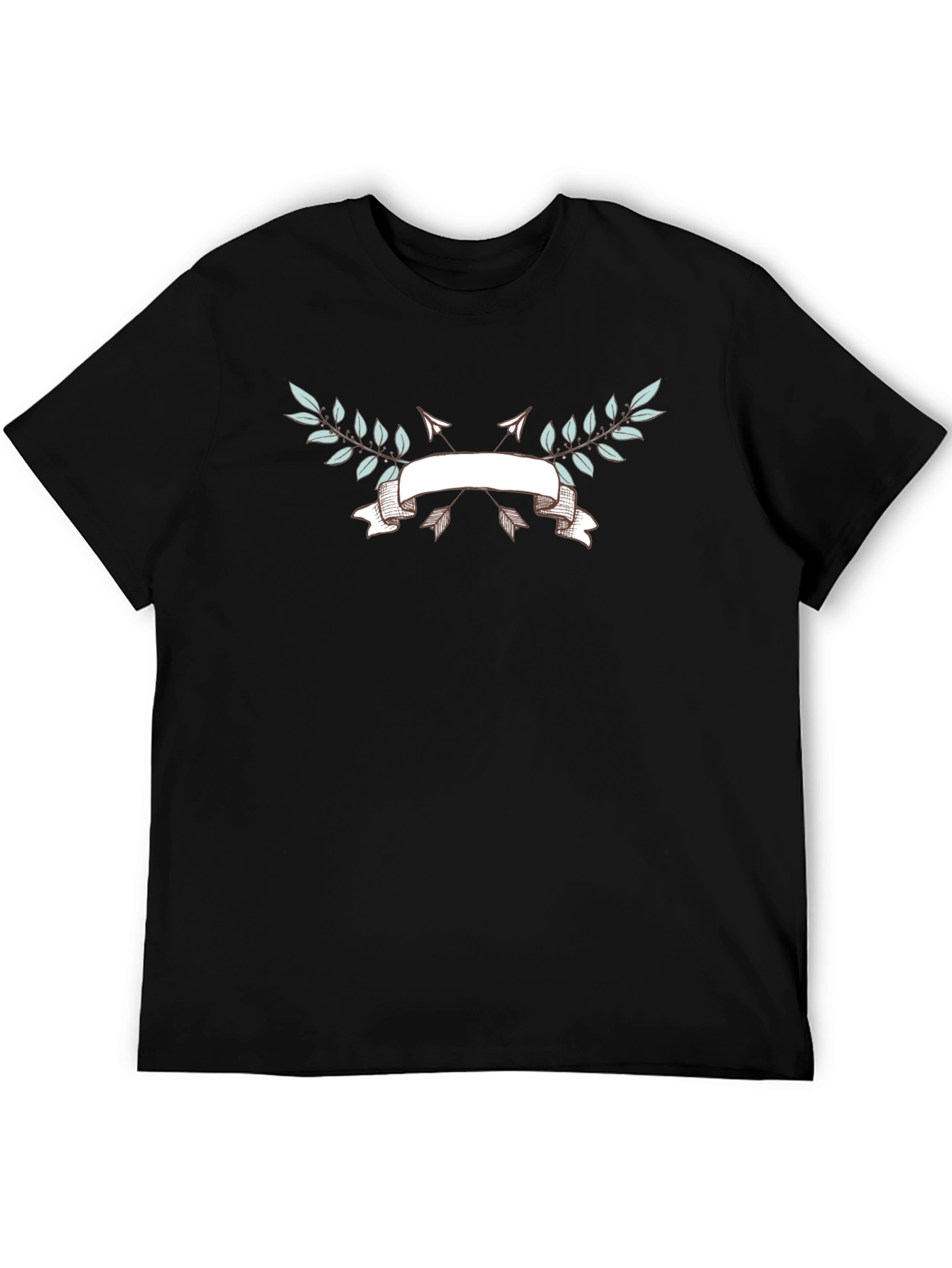 Black T-Shirt with Arrow & Laurel Design
