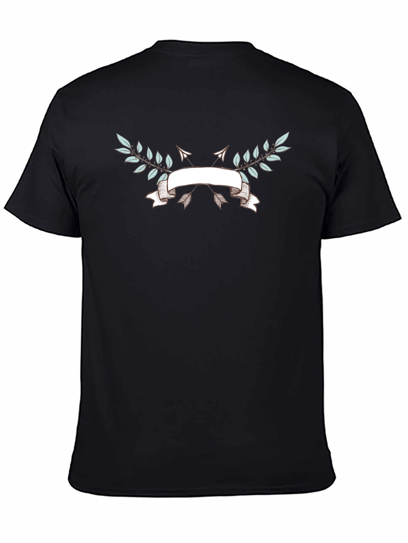 Black T-Shirt with Arrow & Laurel Design
