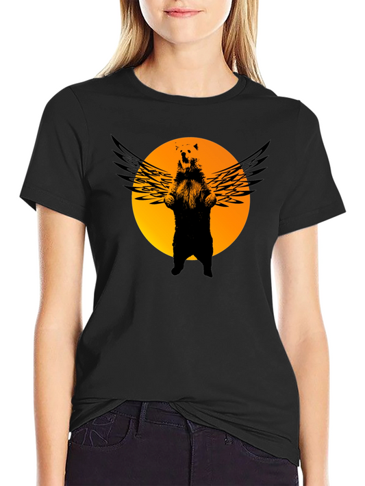Winged Bear Graphic Tee - Mens Black T-Shirt