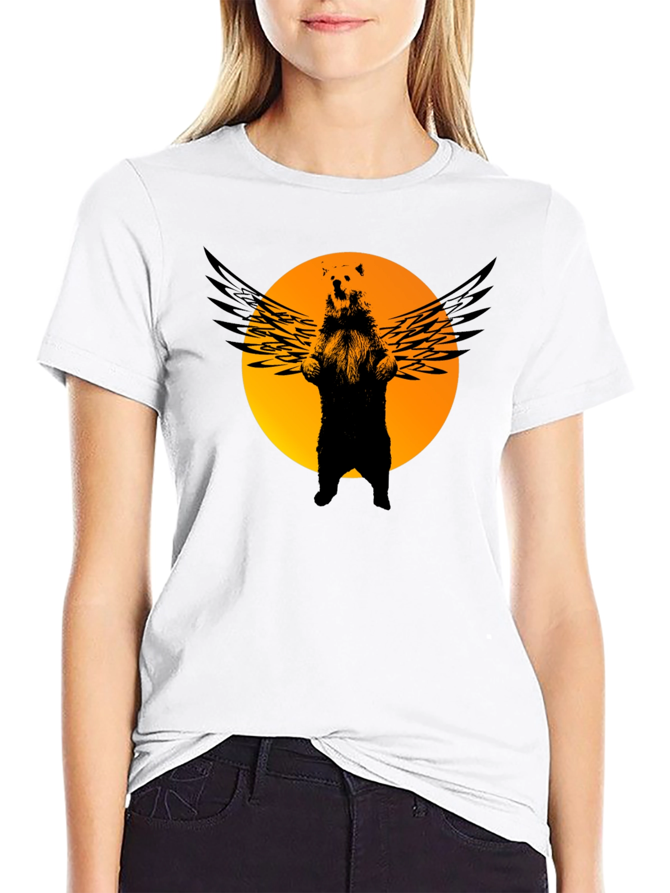 Winged Bear Graphic Tee - Mens Black T-Shirt