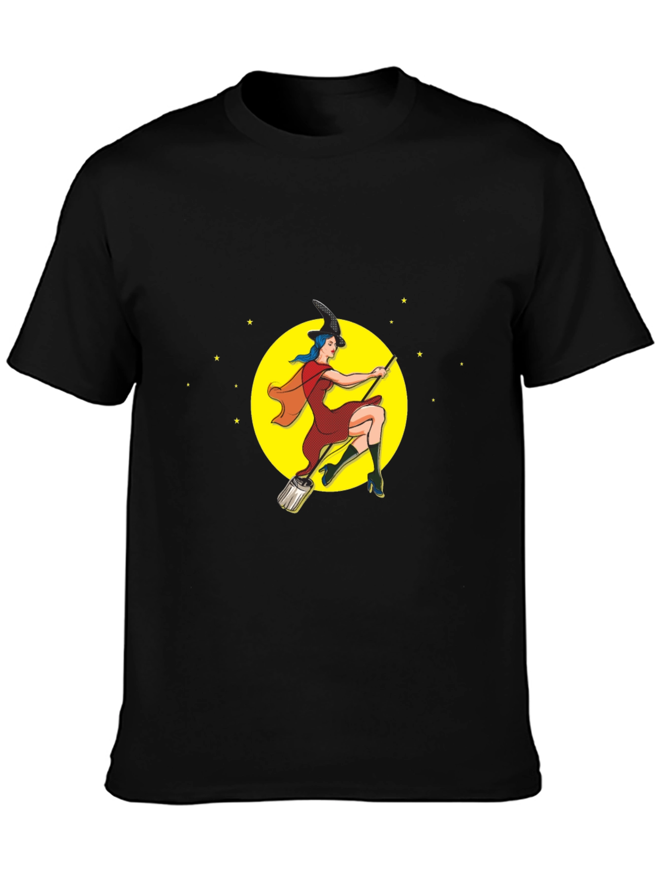 Witch on Broomstick Graphic Tee