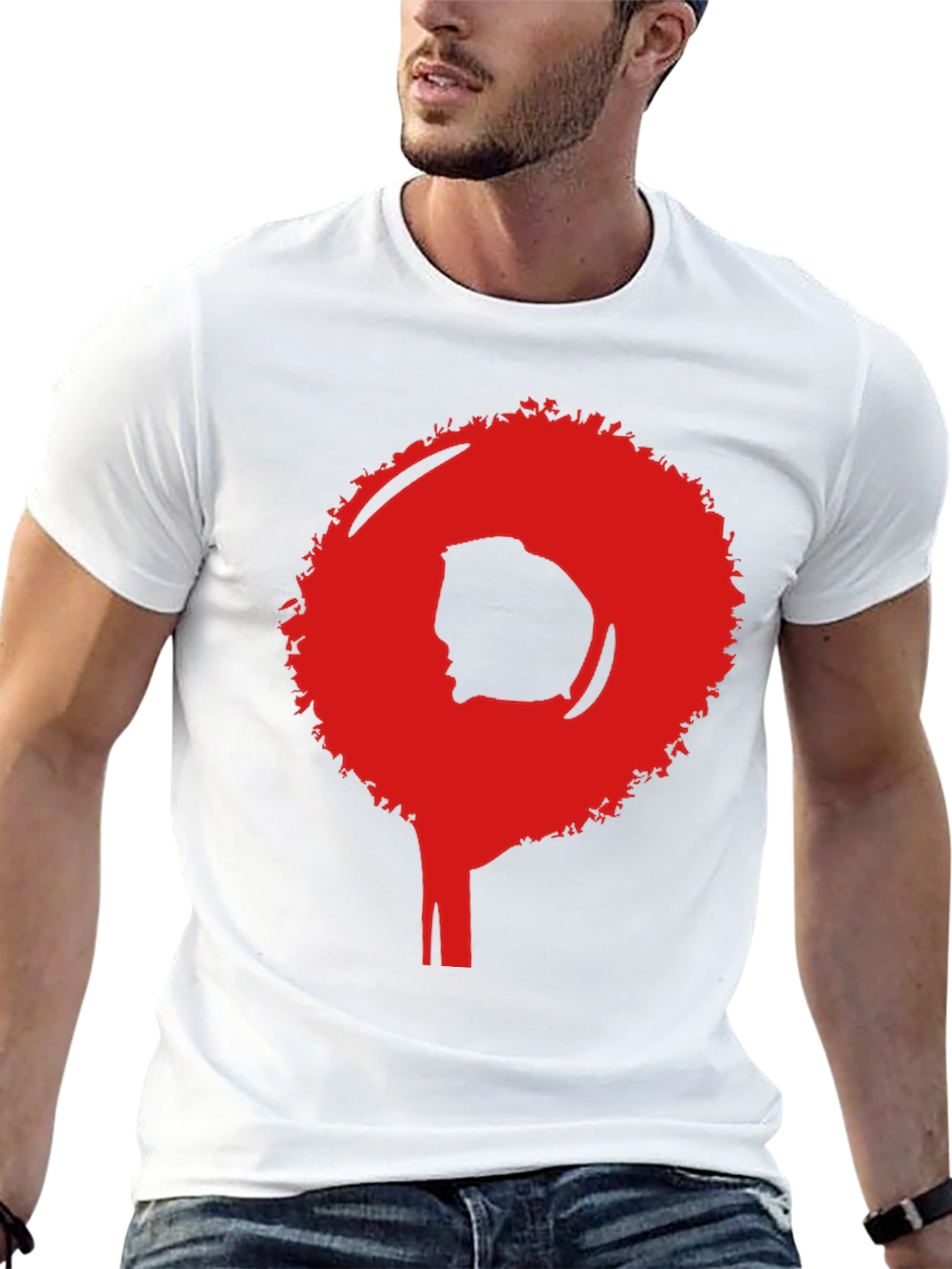 Afro Silhouette Graphic Tee - Bold Statement Shirt