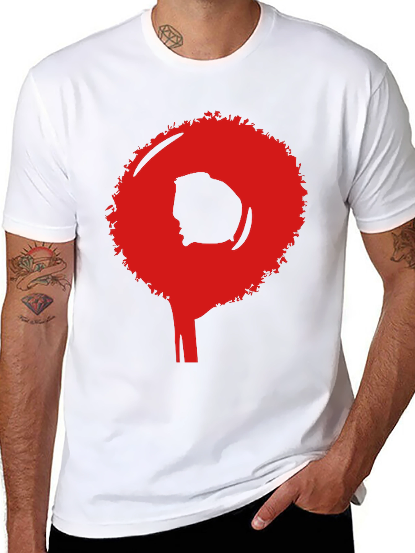 Afro Silhouette Graphic Tee - Bold Statement Shirt