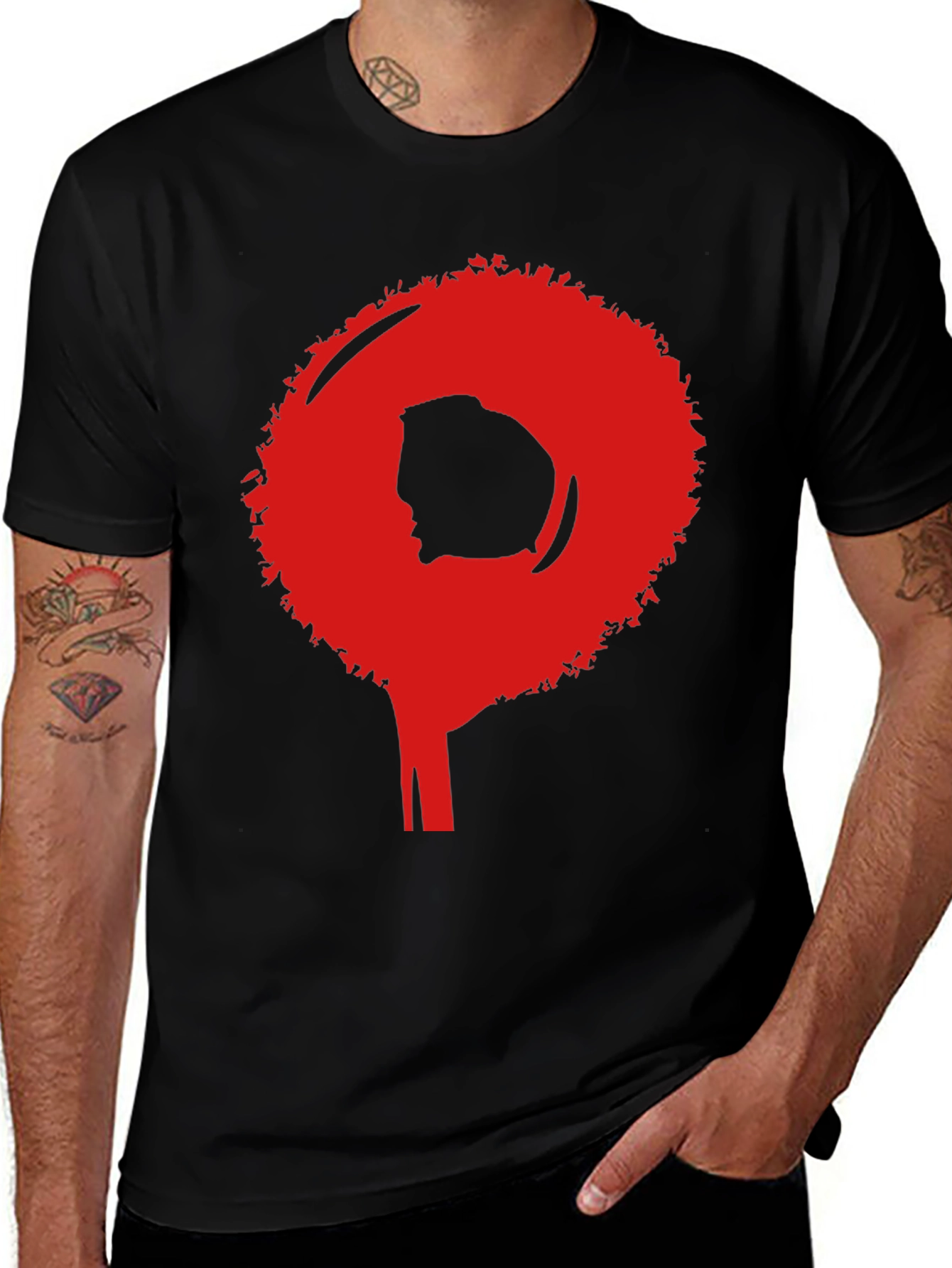 Afro Silhouette Graphic Tee - Bold Statement Shirt