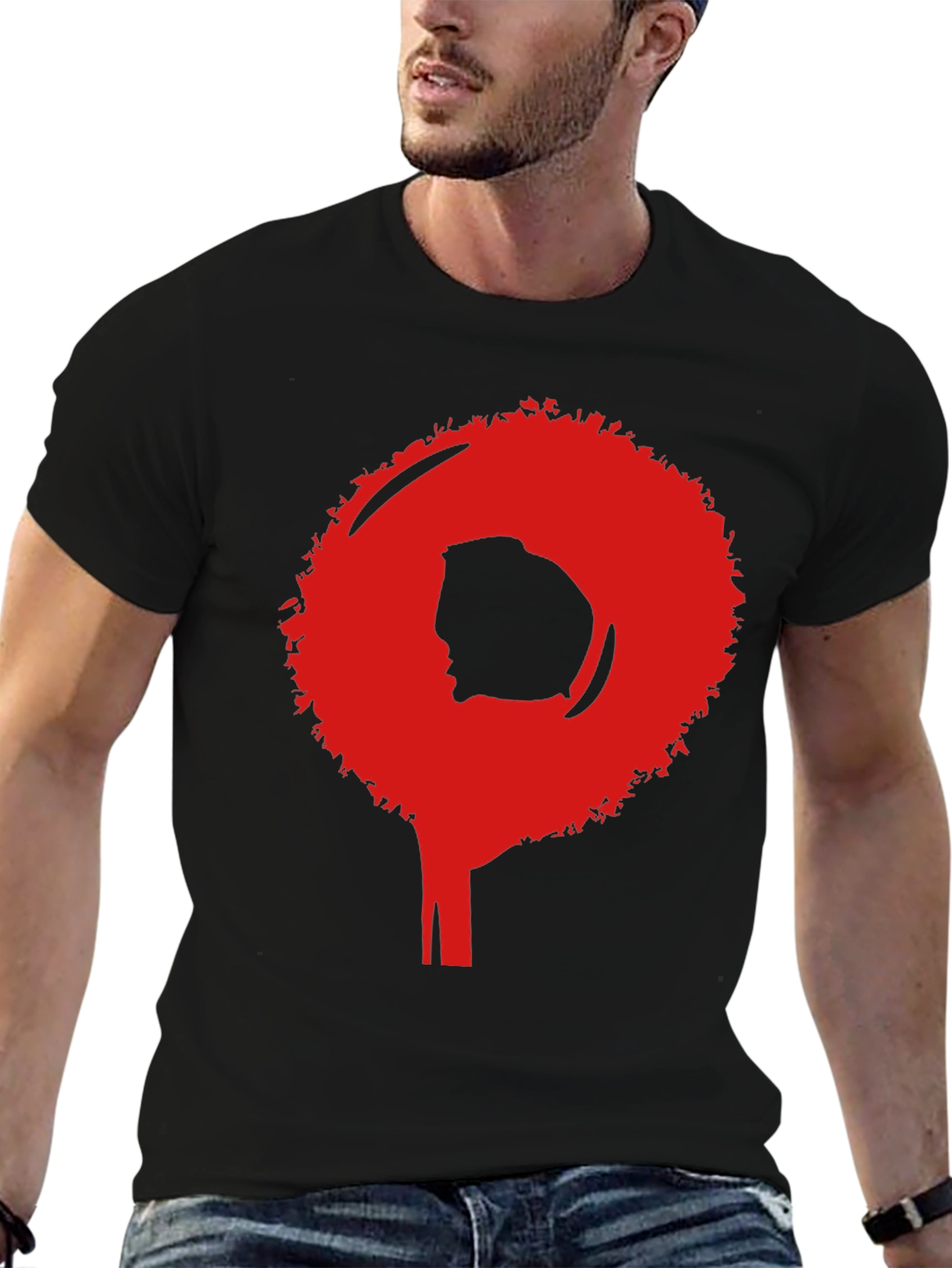 Afro Silhouette Graphic Tee - Bold Statement Shirt