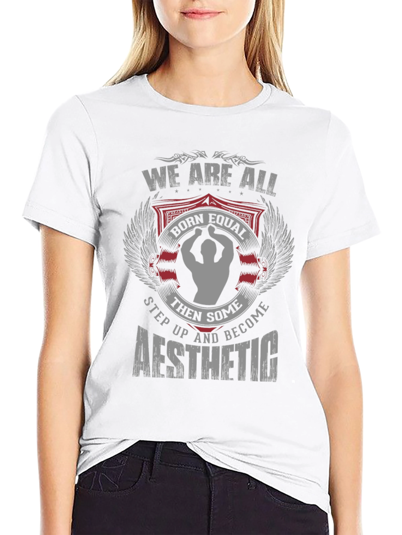 We are all born equal aesthetic black T-shirt