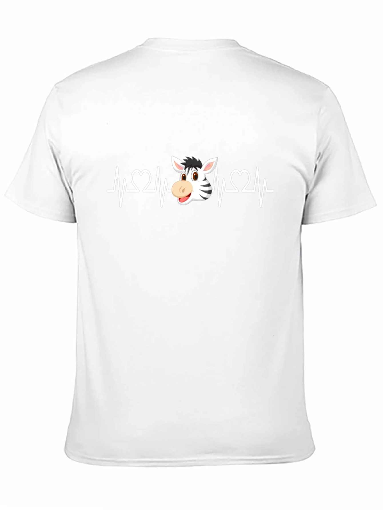 Zebra Heartbeat Graphic Tee - Black Cotton T-Shirt