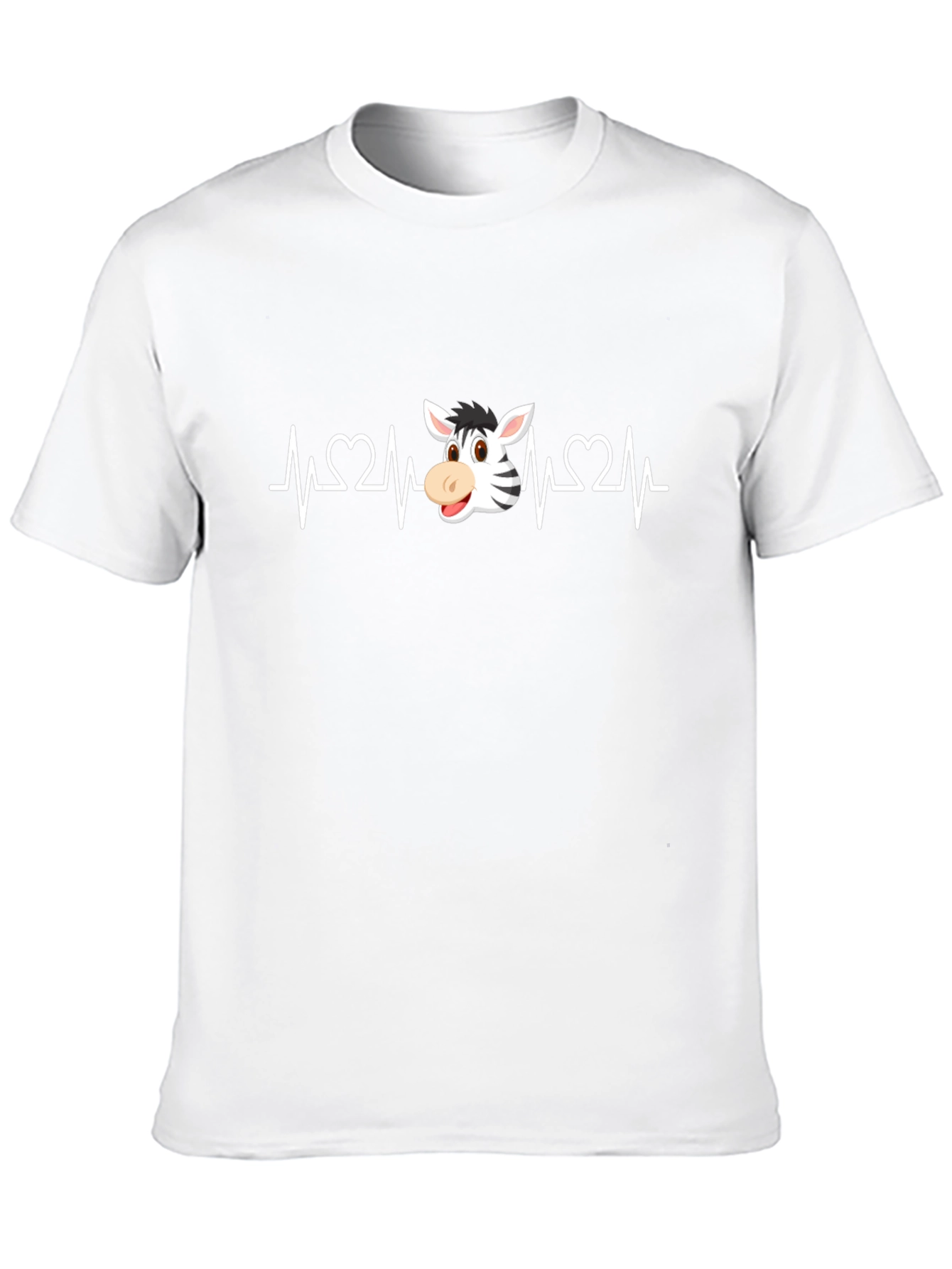 Zebra Heartbeat Graphic Tee - Black Cotton T-Shirt