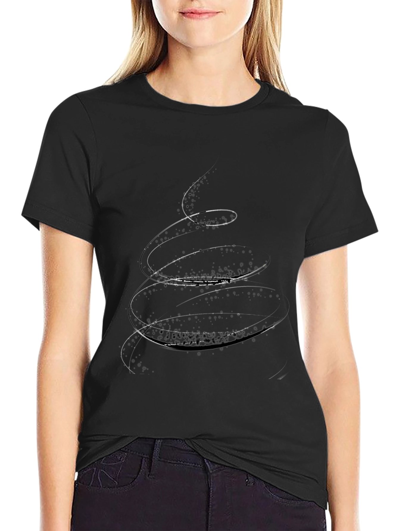 Abstract Swirl Black Tee